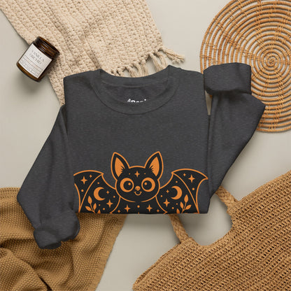 Moonlit Magic — Cute Purple Bat Halloween Crewneck Sweatshirt