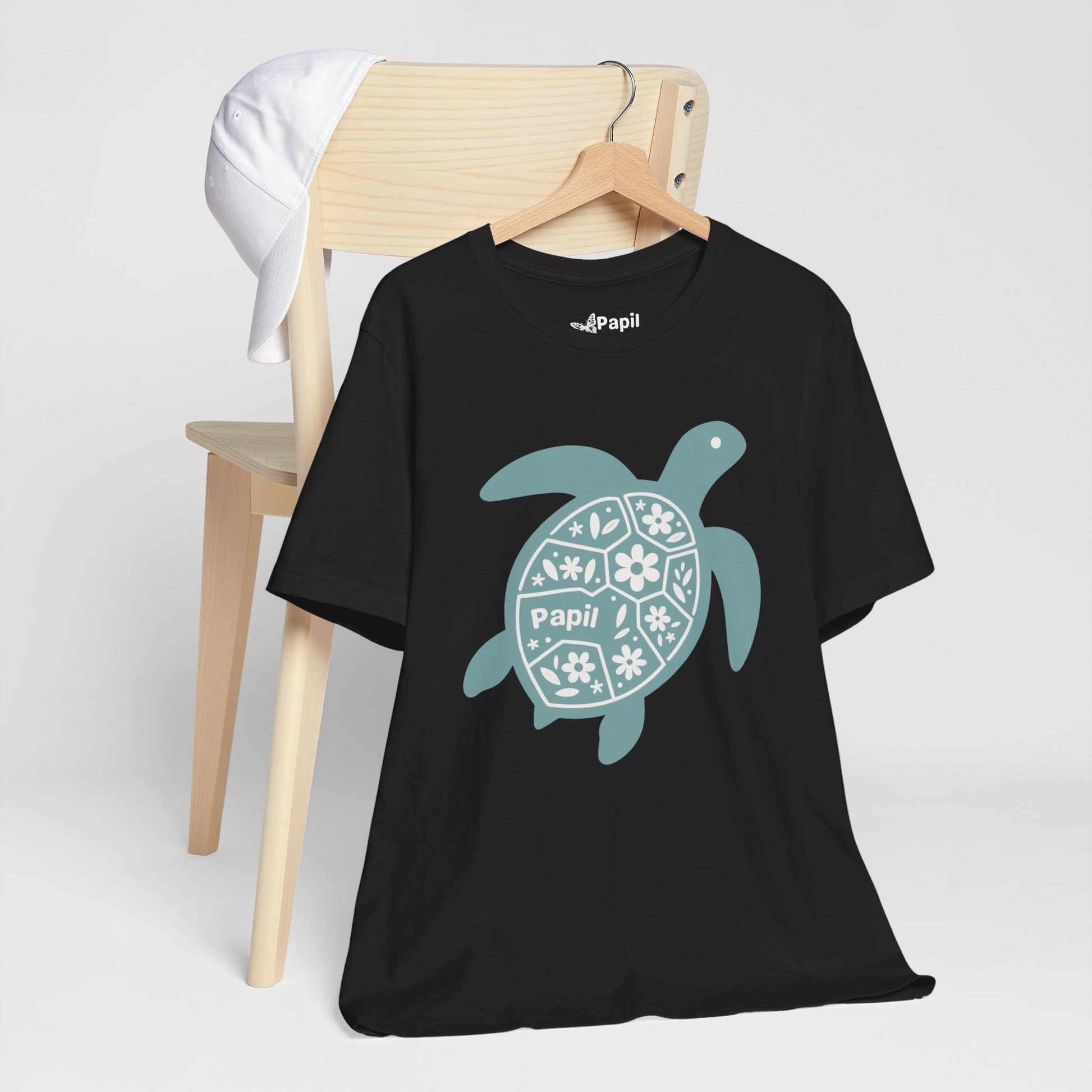 Sea Turtle Graphic Tee — Papil Floral Shell T-Shirt