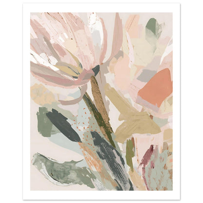 Abstract Floral Canvas Wall Art Print | Modern Minimalist Botanical Painting 40x50 cm 16x20″