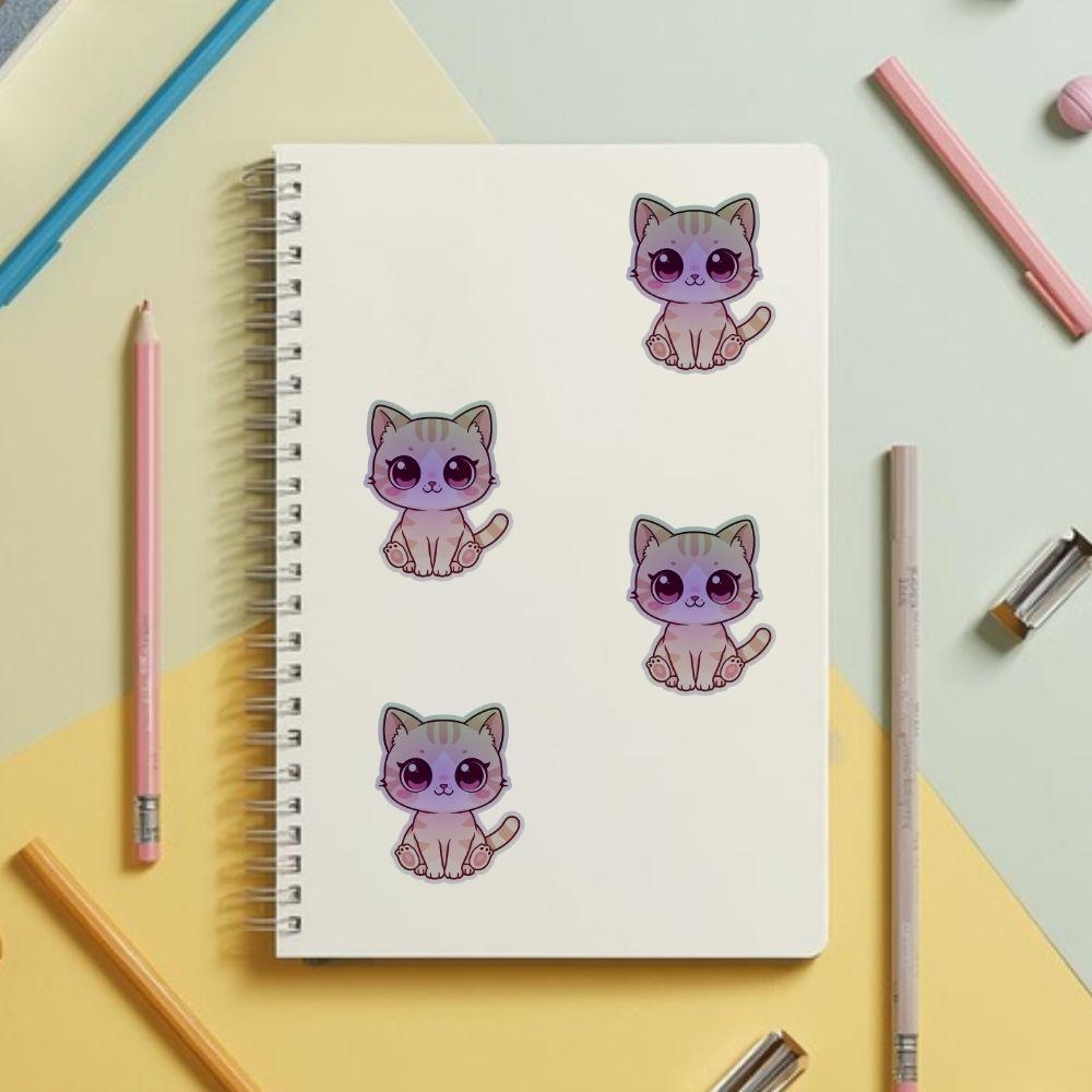 Kawaii Cat Rainbow Set | Cute Kitten | Holographic Foil | Kiss-Cut Sticker