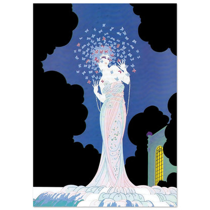 Butterfly Muse Art Deco Wall Art Poster A2 (42 x 59.4 cm)