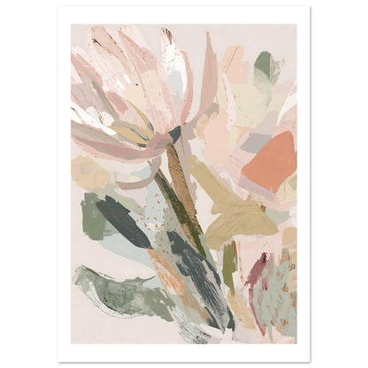 Abstract Floral Canvas Wall Art Print | Modern Minimalist Botanical Painting A0 (84.1 x 118.9 cm)