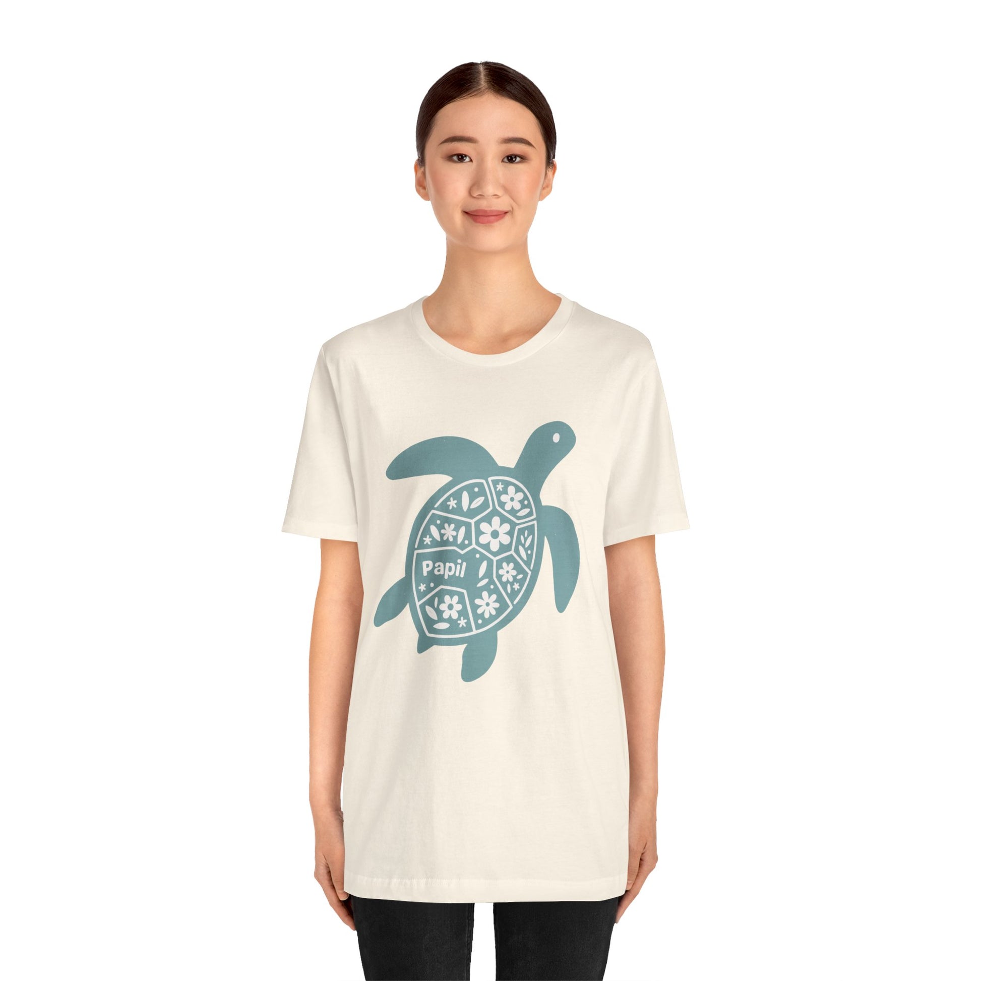 Sea Turtle Graphic Tee — Papil Floral Shell T-Shirt