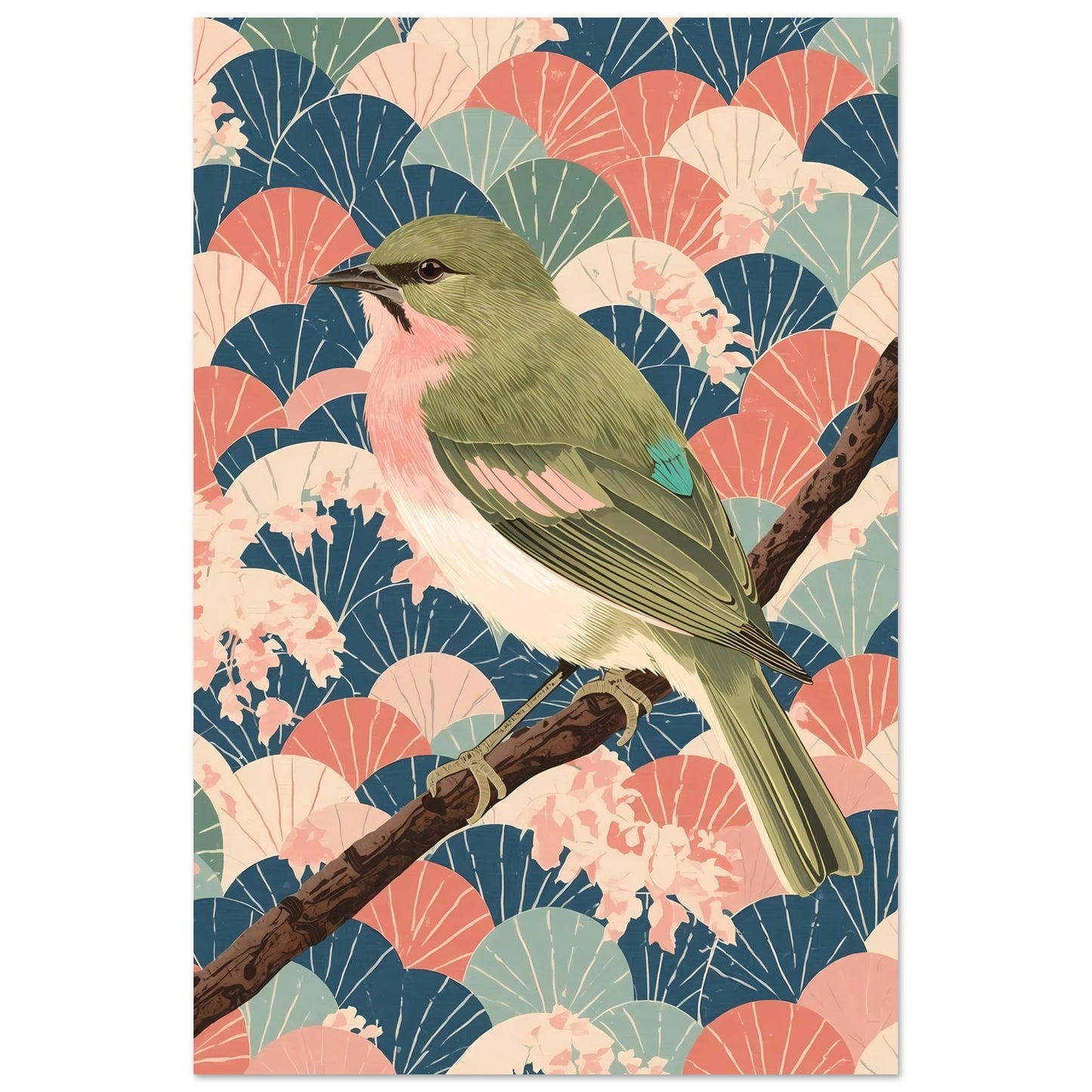 Songbird Serenity Japanese Art Wall Poster 30x45 cm 12x18″