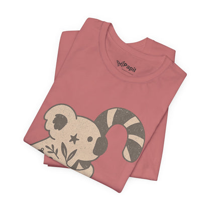 Koala Candy Cane Christmas Unisex T-Shirt — Cute Floral Koala Australian Holiday Tee
