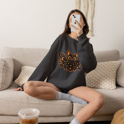 Moonlit Magic — Cute Purple Bat Halloween Crewneck Sweatshirt