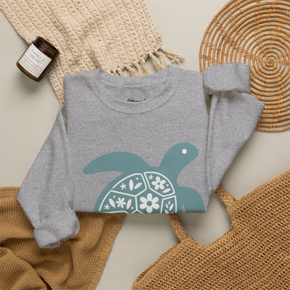 Shell Yeah! Floral Sea Turtle Cosy Crewneck Sweatshirt