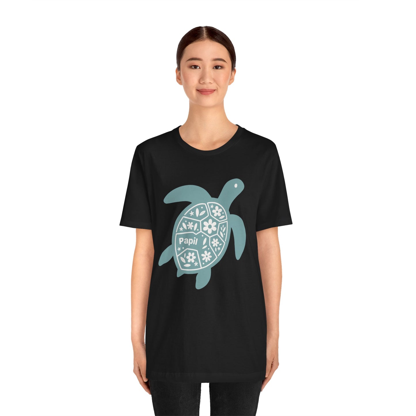 Sea Turtle Graphic Tee — Papil Floral Shell T-Shirt