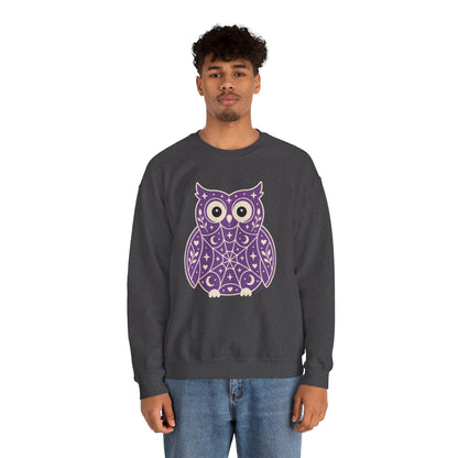 Wise & Whimsical — Folk Owl Cosy Crewneck Sweatshirt