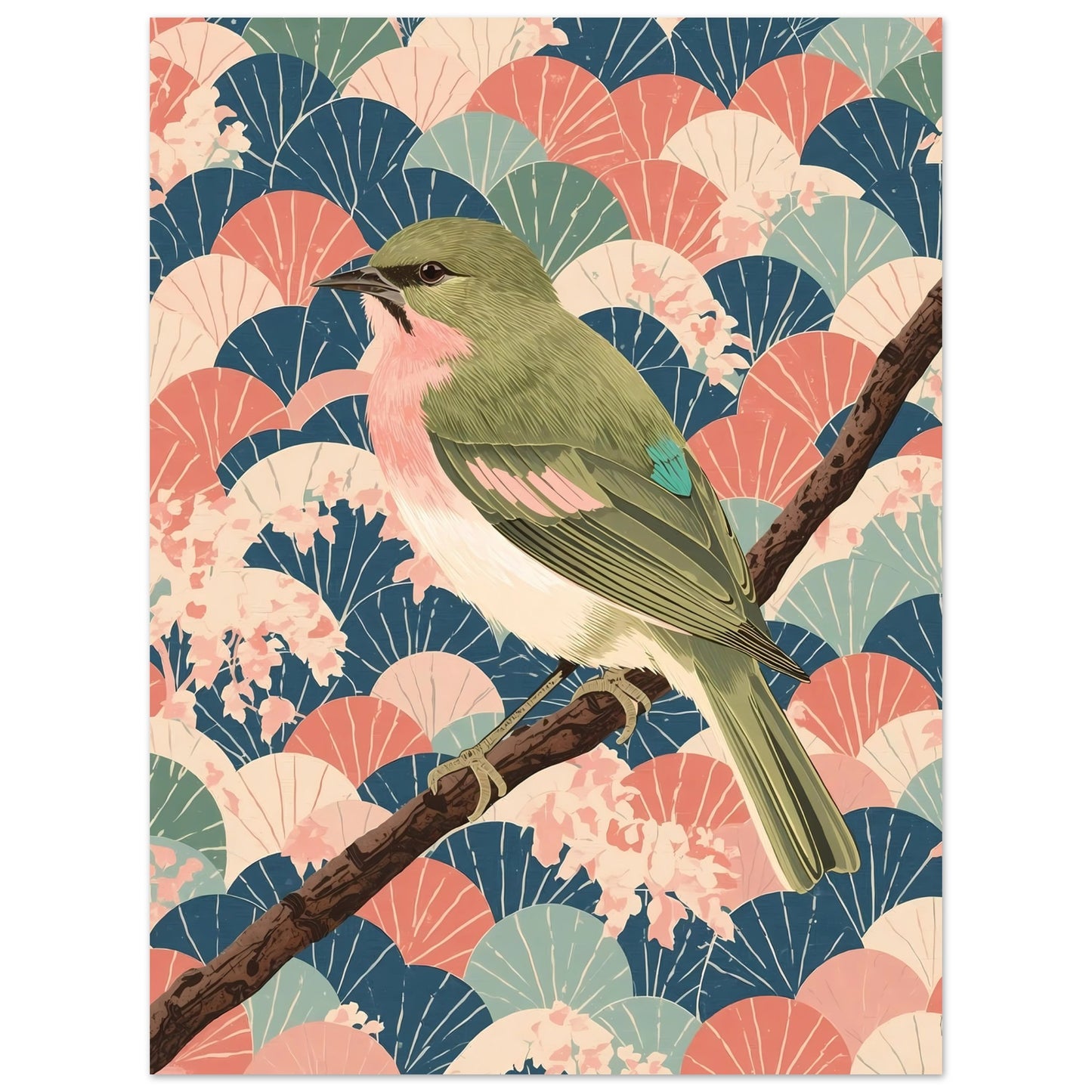 Songbird Serenity Japanese Art Wall Poster 75x100 cm 30x40″