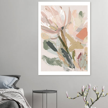 Abstract Floral Canvas Wall Art | Modern Minimalist Botanical Painting | Digital Wall Art