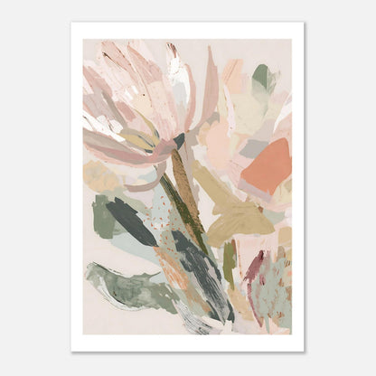 Abstract Floral Canvas Wall Art | Modern Minimalist Botanical Painting | Digital Wall Art