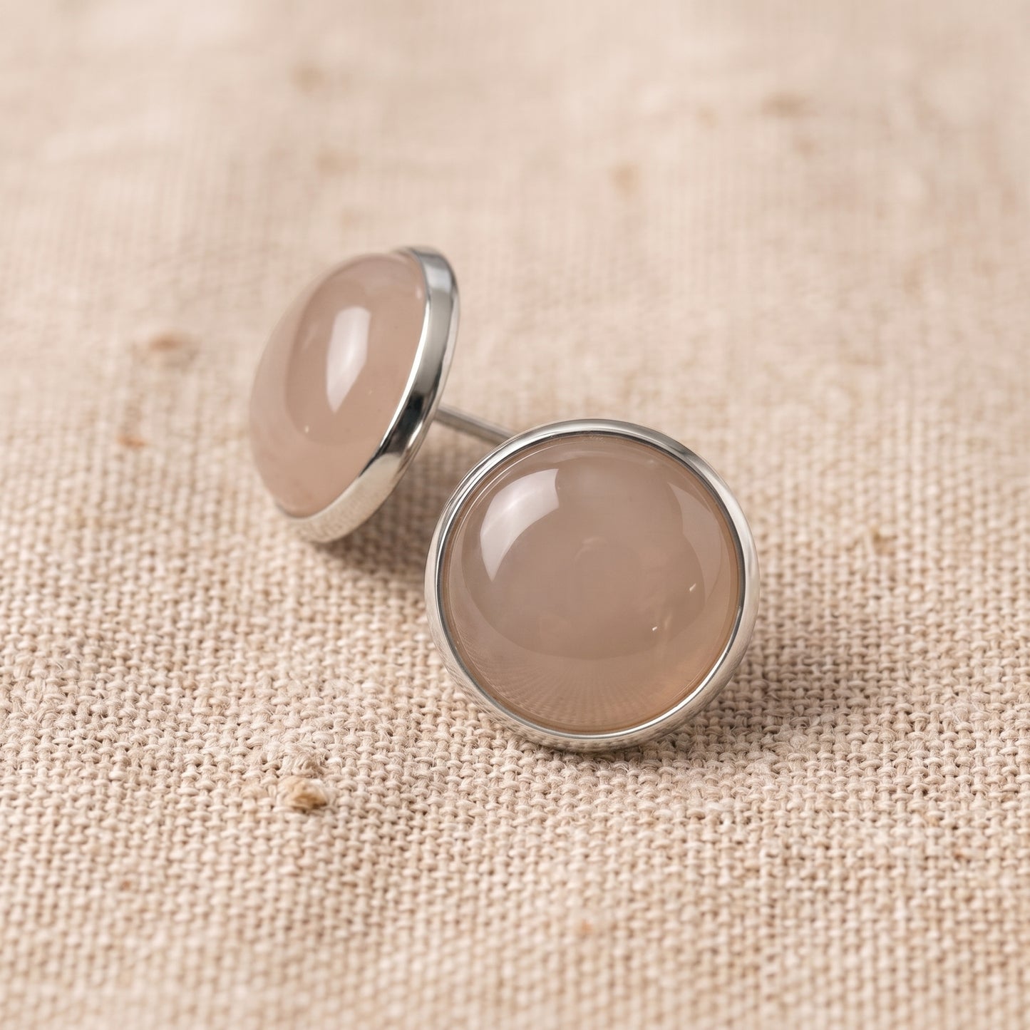 Soft Pink Stone-Look Stud Earrings, Handmade Everyday Studs