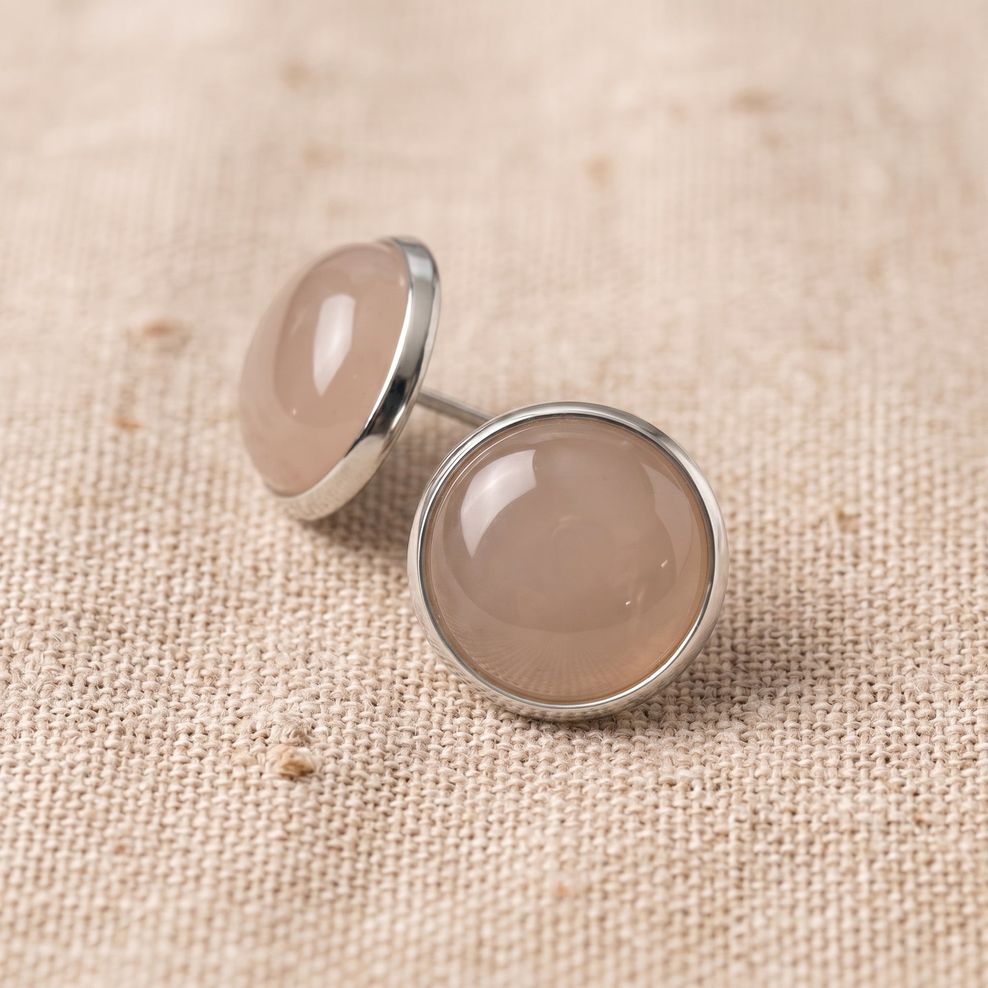 Soft Pink Stone-Look Stud Earrings, Handmade Everyday Studs