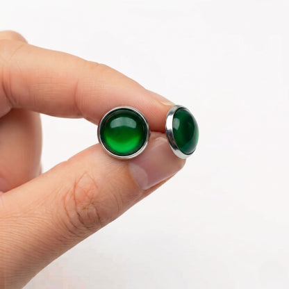 Glossy Dome Stud Earrings, Handmade Shiny Colour-Pop Studs