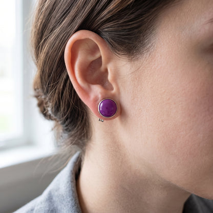 Purple Pop Stud Earrings, Handmade Everyday Colour Studs
