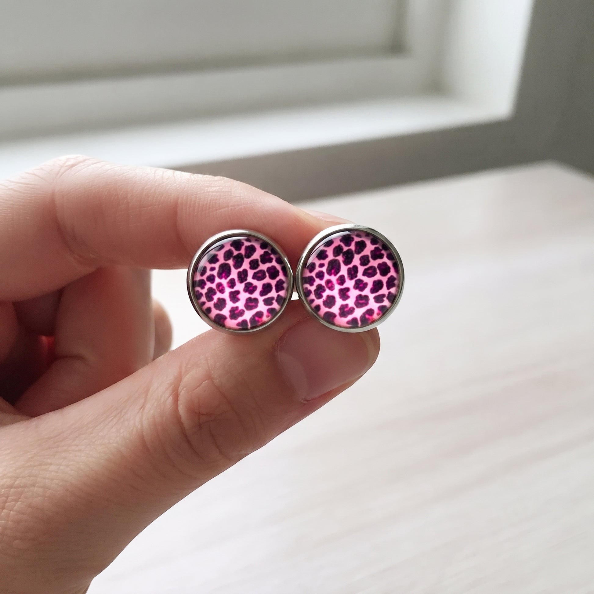Wild Animal Print Stud Earrings, Handmade Everyday Statement Studs