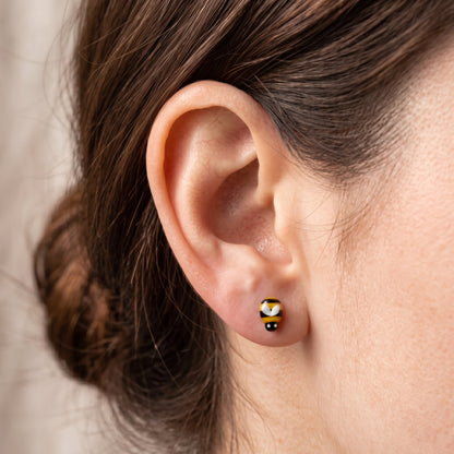 Bee Stud Earrings, Handmade Novelty Tiny Bee Studs