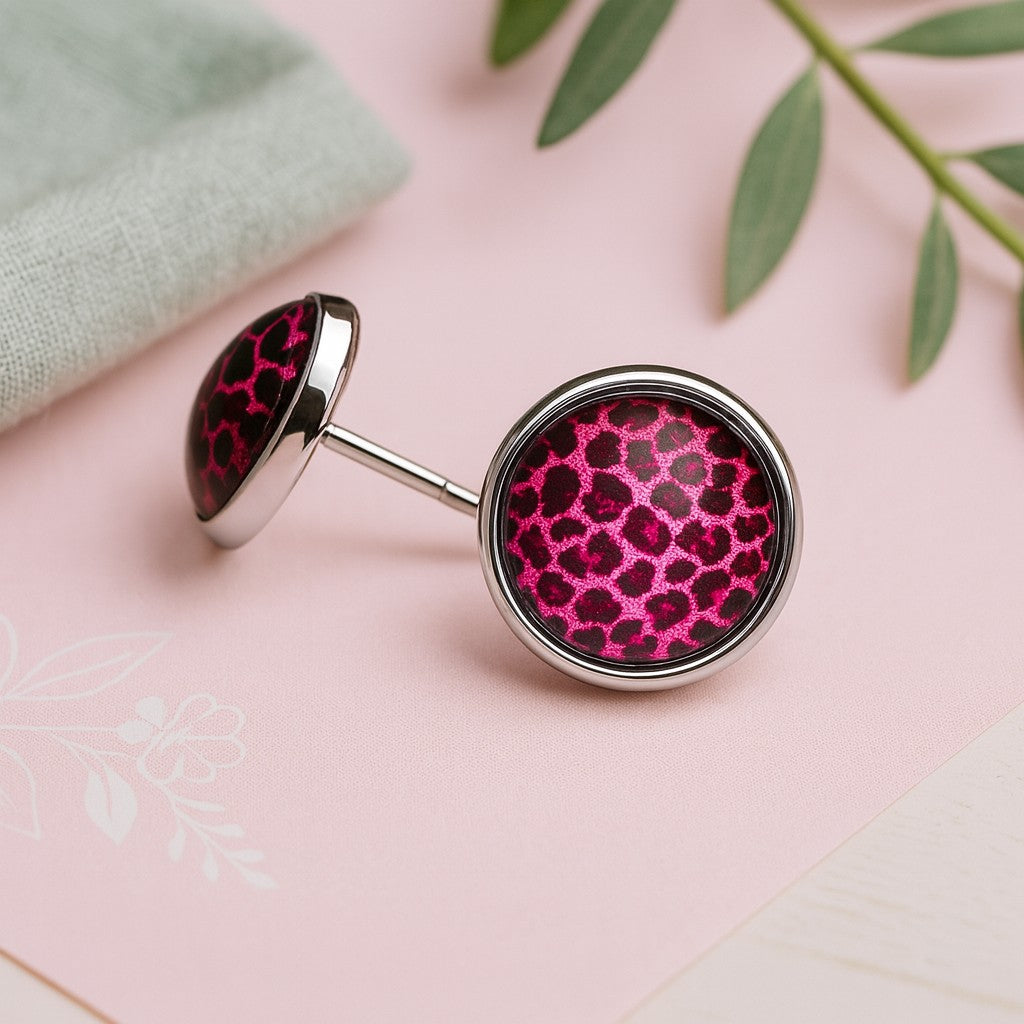 Wild Animal Print Stud Earrings, Handmade Everyday Statement Studs