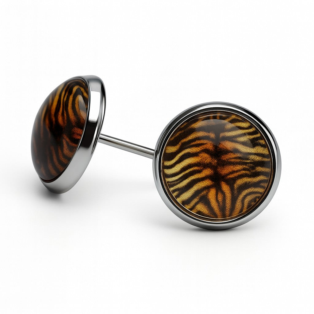 Wild Animal Print Stud Earrings, Handmade Everyday Statement Studs