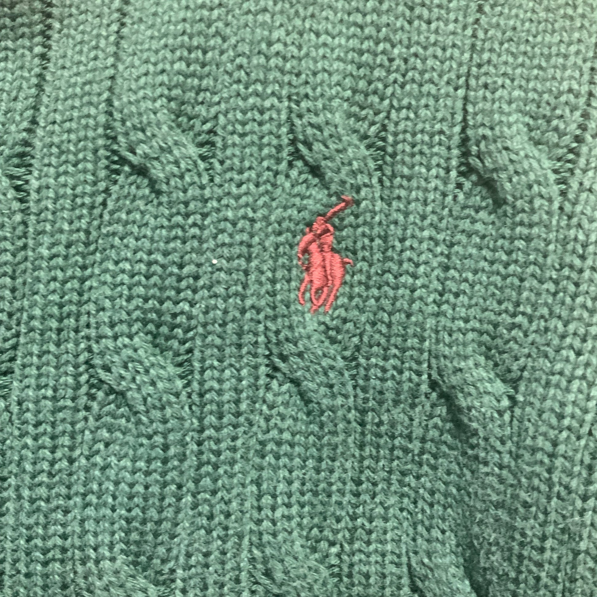Ralph Lauren Polo Sweater | Green Cable Knit | 18 Months | Pre-Owned