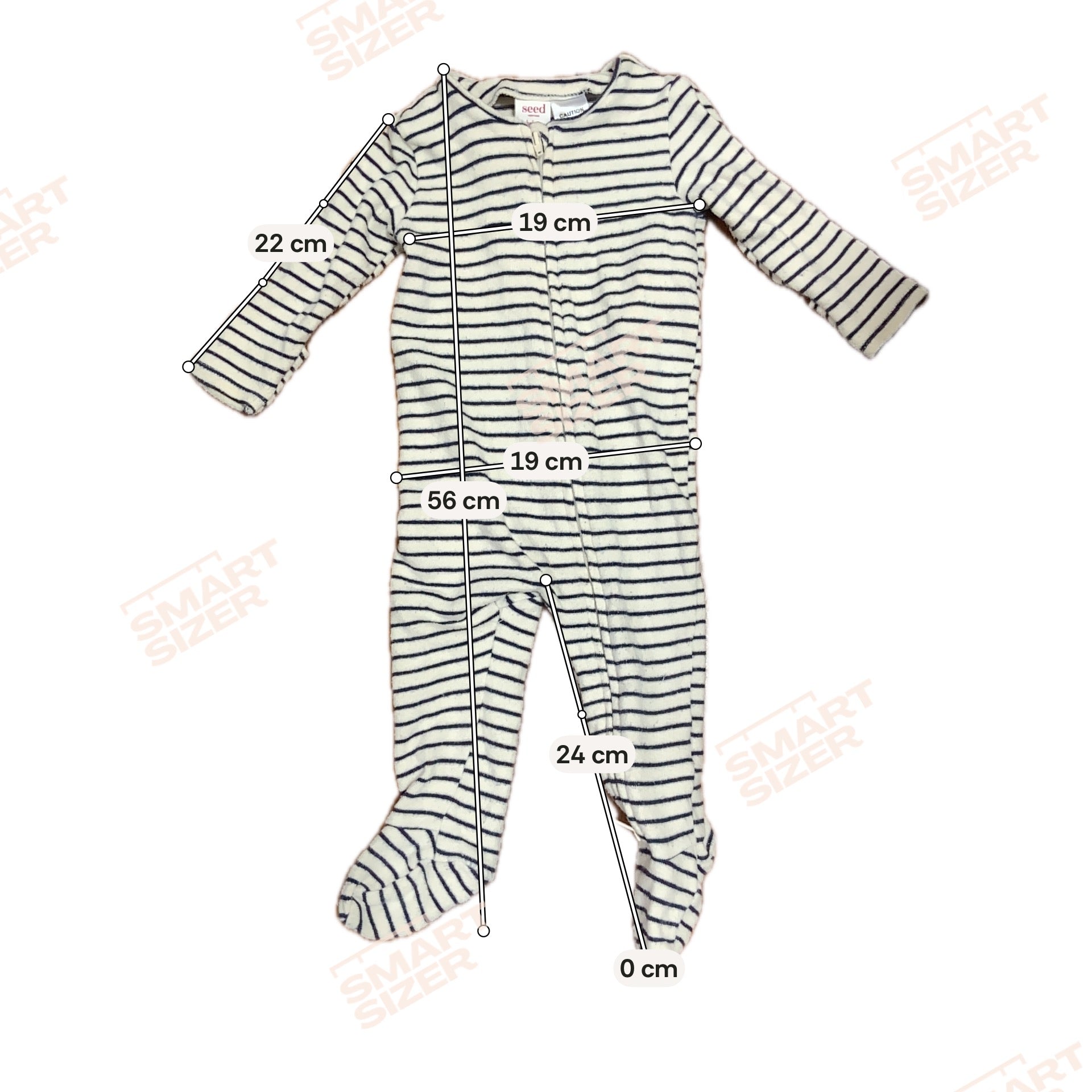 Seed Heritage Baby One Piece | Cream Navy Stripe | Size 00 (3-6M) | Pre-Owned
