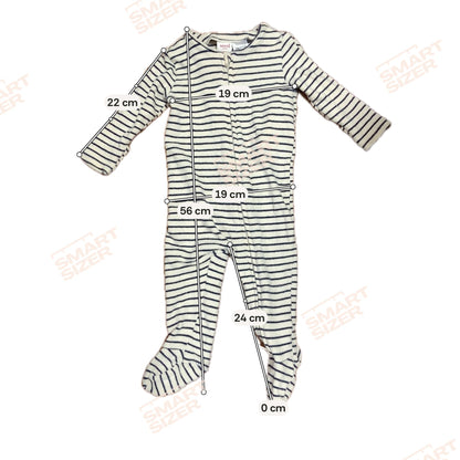 Seed Heritage Baby One Piece | Cream Navy Stripe | Size 00 (3-6M) | Pre-Owned