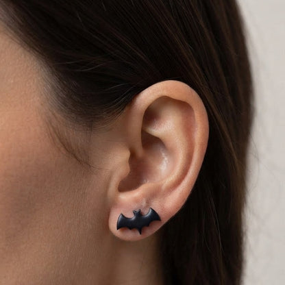 Bat Stud Earrings, Handmade Halloween Resin Studs