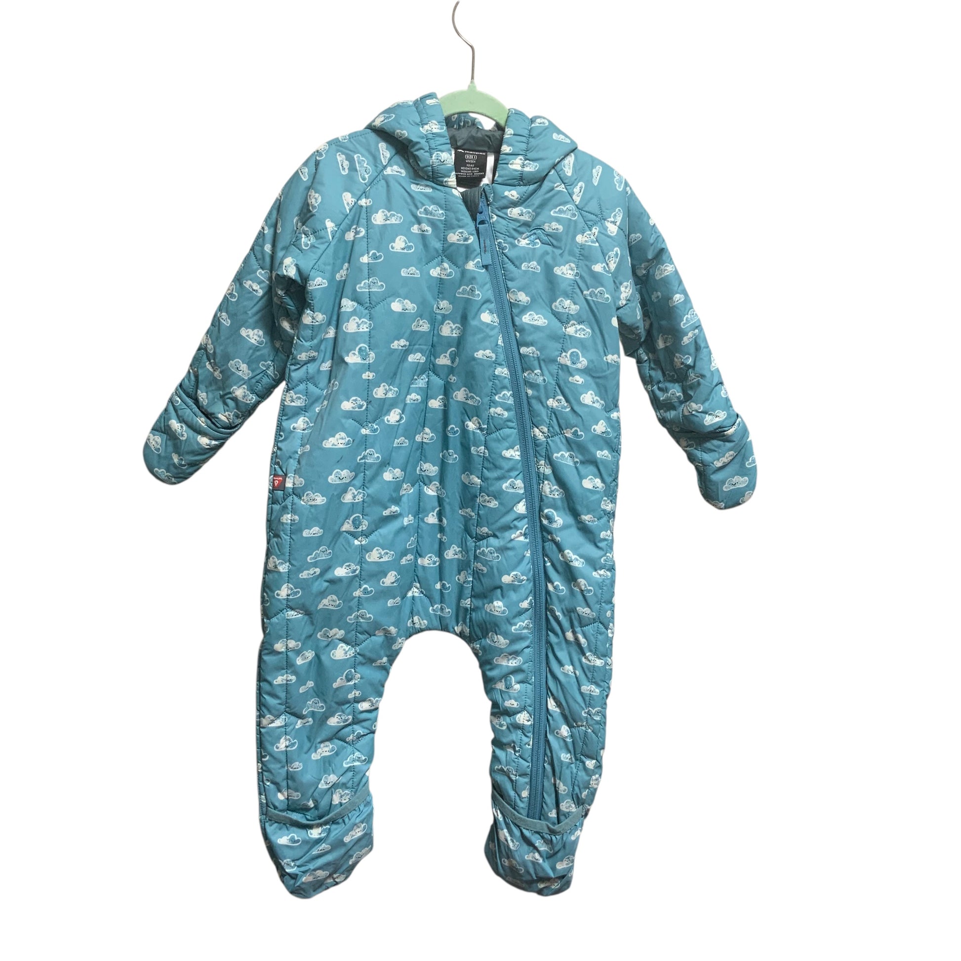 Macpac Hooded Snowsuit | Blue Clouds | Size 1 (18M) | Pre-Owned Excellent
