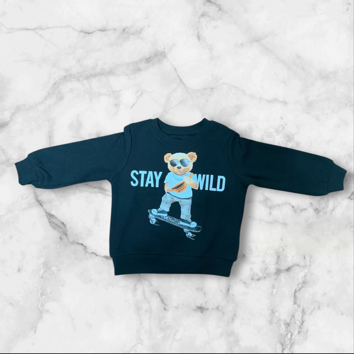 Shein Boys 2-Piece Set | Black Bear Sweater + Track Pants | Size 4Y (3-4 Years) | NWOT