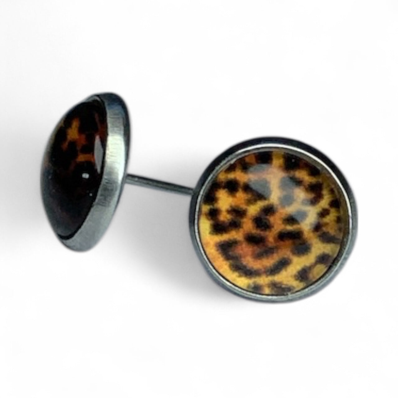 Wild Animal Print Stud Earrings, Handmade Everyday Statement Studs Leopard