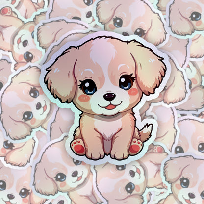 Kawaii Puppy Rainbow Set | Cute Dog | Holographic Foil | Kiss-Cut Sticker