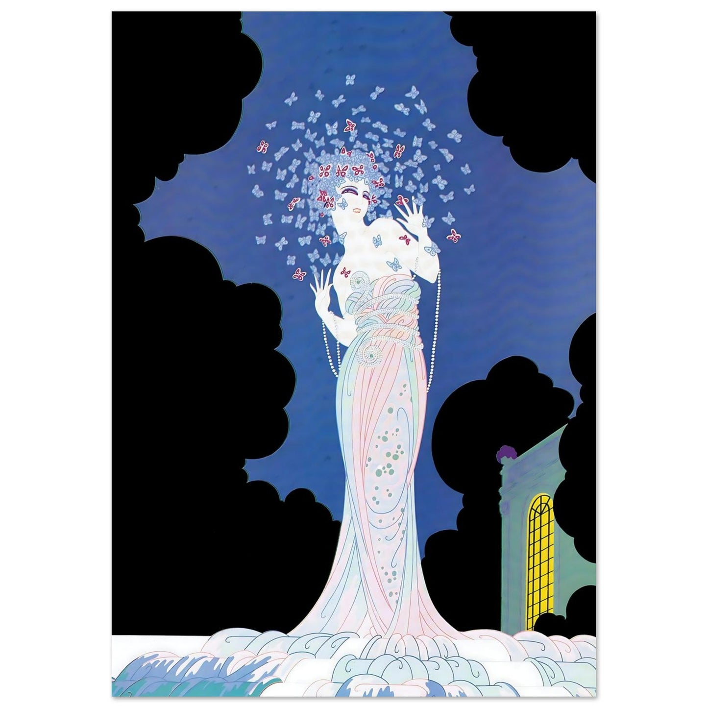 Butterfly Muse Art Deco Wall Art Poster 21x29.7 cm 8x12"