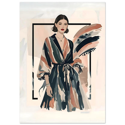 Kimono Chic Fashion Illustration Wall Art Poster A3 (29.7 x 42 cm)
