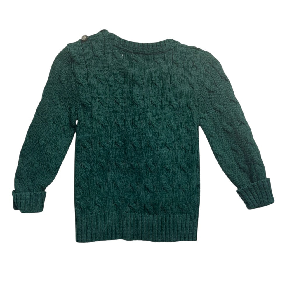 Ralph Lauren Polo Sweater | Green Cable Knit | 18 Months | Pre-Owned