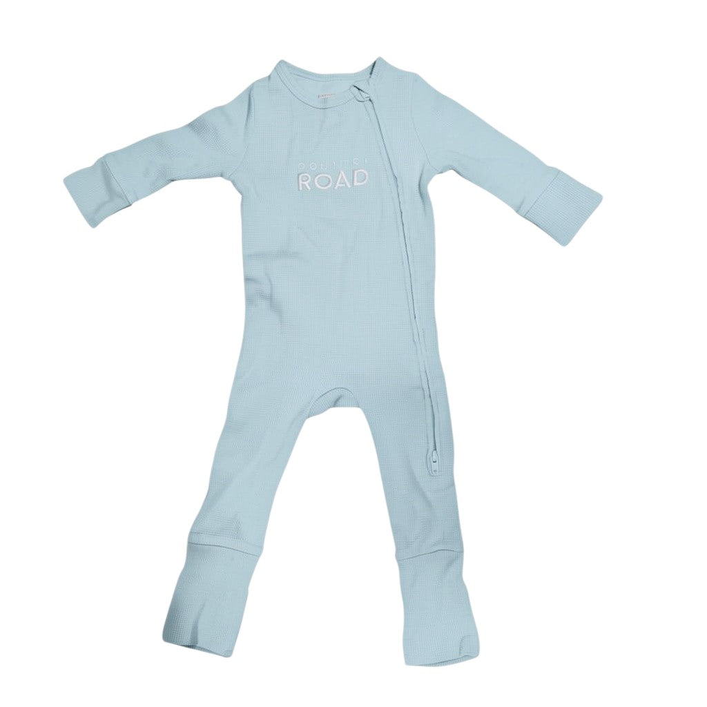 Country Road Baby One Piece | Blue Waffle Knit | Size 000 (0-3M) | Pre-Owned