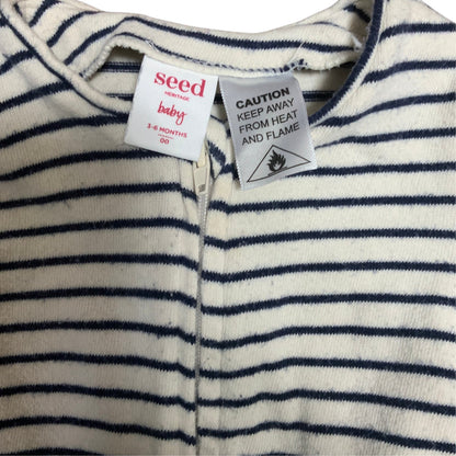 Seed Heritage Baby One Piece | Cream Navy Stripe | Size 00 (3-6M) | Pre-Owned