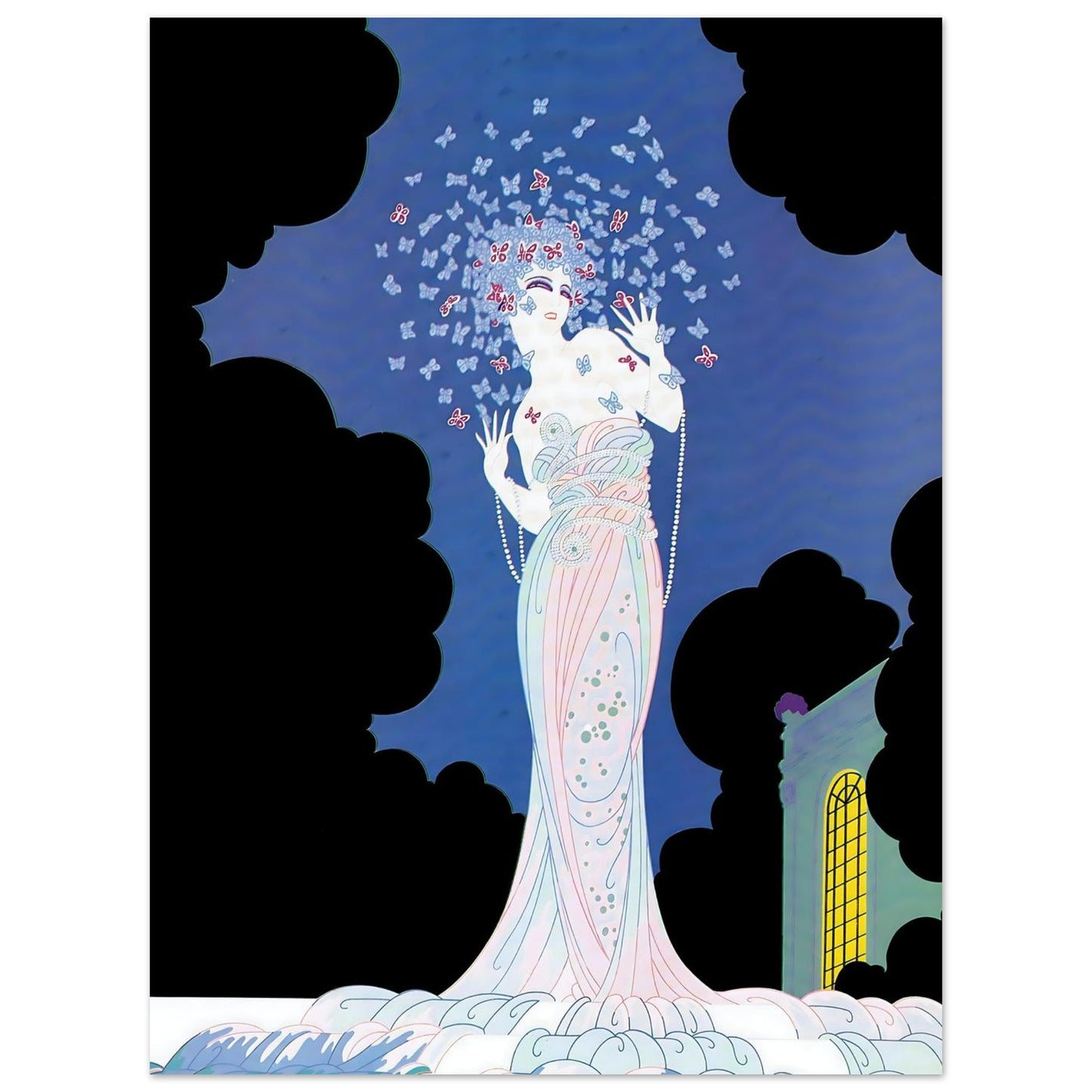 Butterfly Muse Art Deco Wall Art Poster 45x60 cm 18x24″