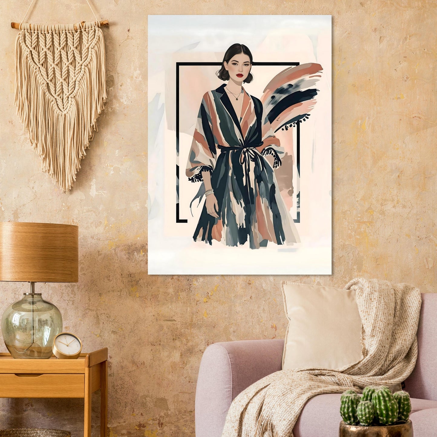 Kimono Chic Fashion Illustration Wall Art Poster
