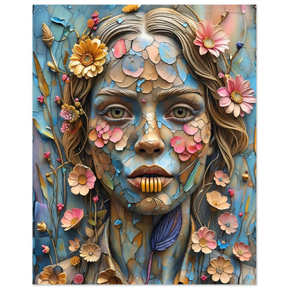 Bloom & Fracture Surreal Portrait Wall Art Poster 20x25 cm 8x10″