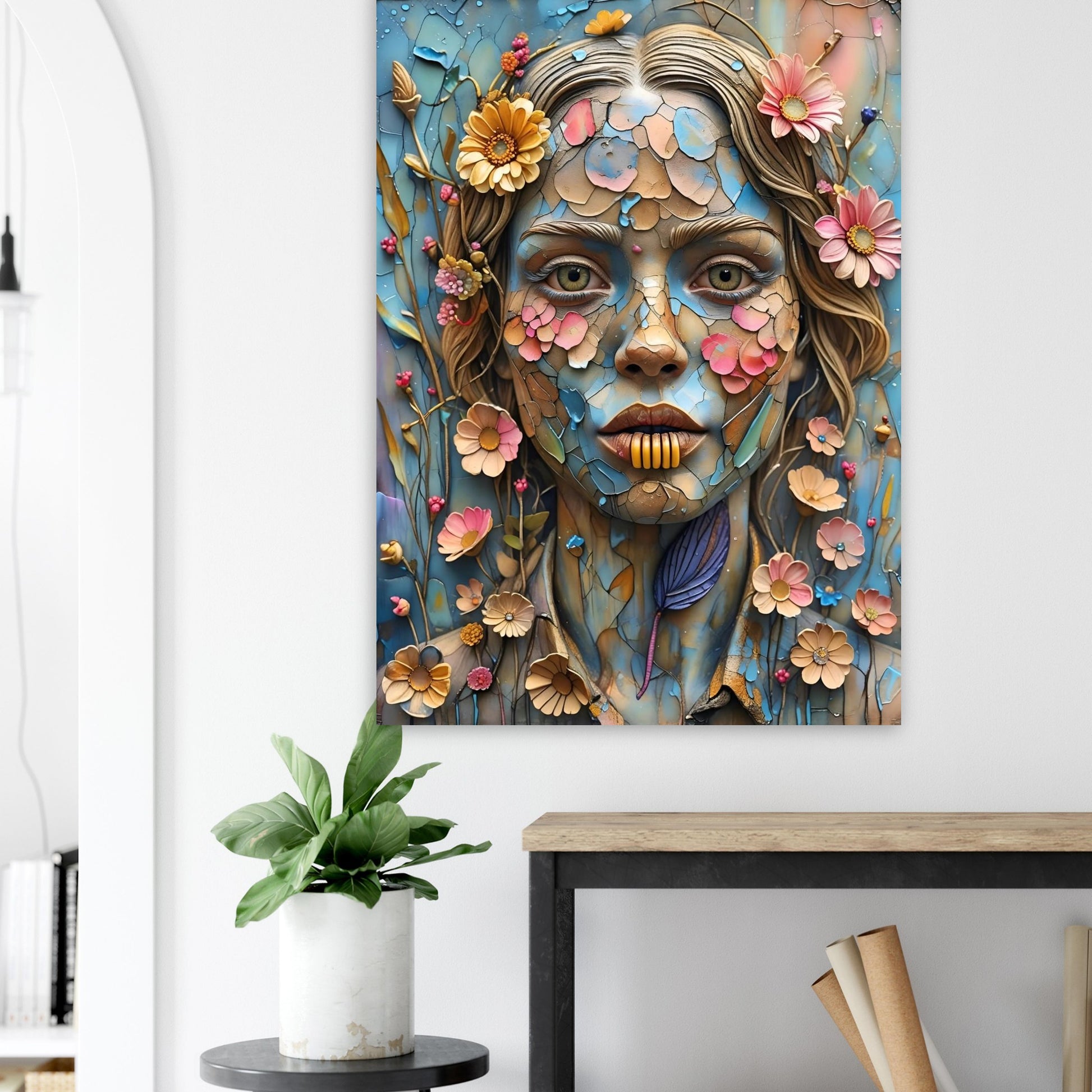 Bloom & Fracture Surreal Portrait Wall Art Poster
