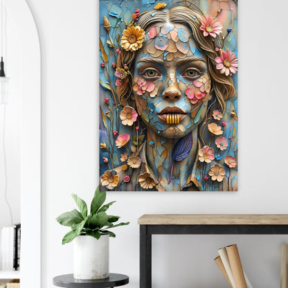 Bloom & Fracture Surreal Portrait Wall Art Poster