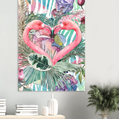 Flamingo Love Tropical Wall Art Poster