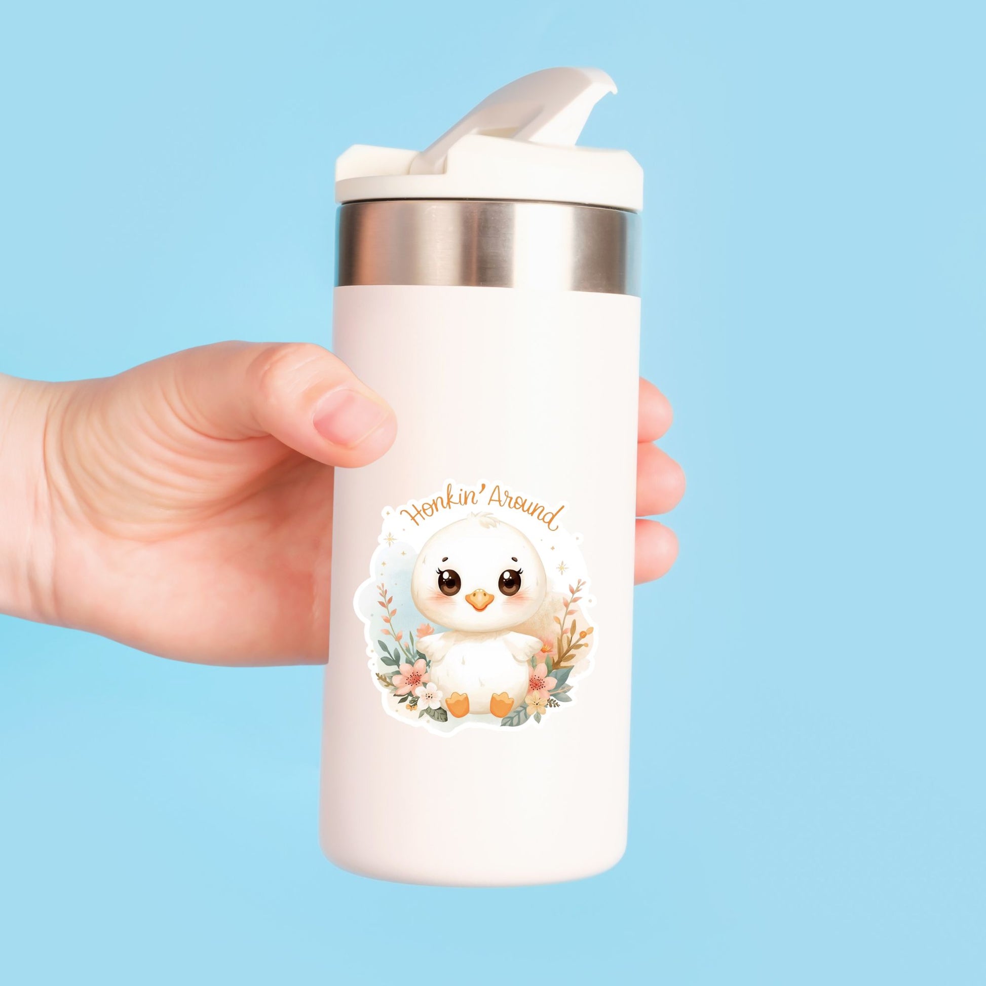 Honkin' Around Goose | Farm Animal | White Vinyl | Die-Cut Sticker