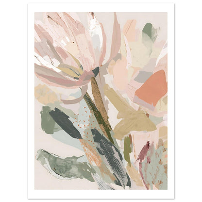 Abstract Floral Canvas Wall Art Print | Modern Minimalist Botanical Painting 45x60 cm 18x24″