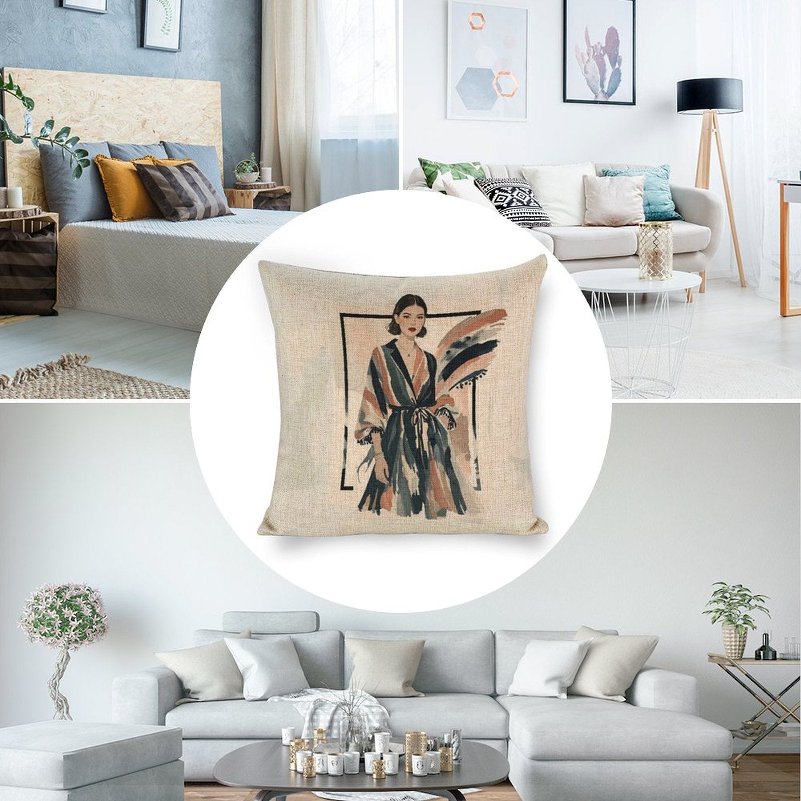 Modern Muse Double Sided Throw Pillow Cushion Cover | 45×45 cm