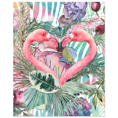 Flamingo Love Tropical Wall Art Poster 20x25 cm 8x10″